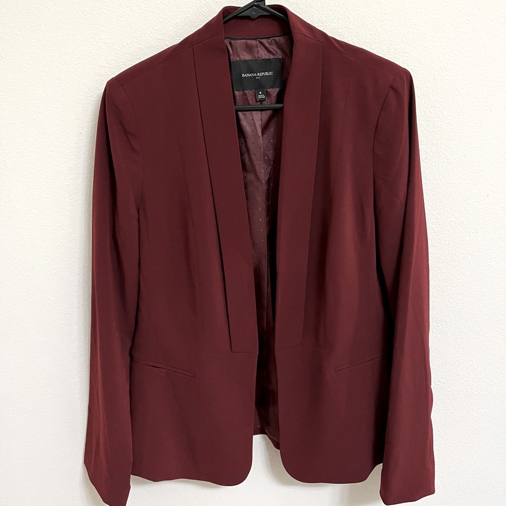 Banana Republic Women's Maroon Blazer Jacket